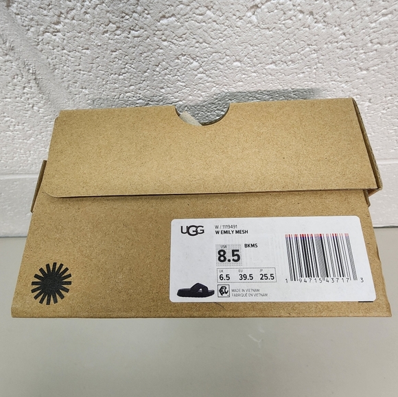 Ugg Emily Mesh Sandals Women's Size 8.5 Ugg Black Crisscross Comfort Slides - Picture 7 of 12